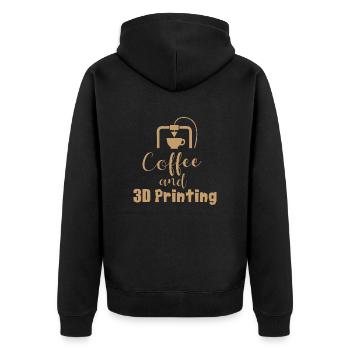 Coffe and 3D Printing - Gift Idea - Unisex Premium Organic Zip Hoodie - black - Back - Nico (187cm)