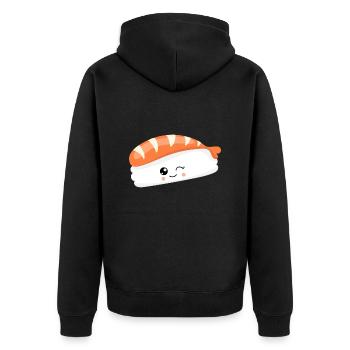 SUSHI - Unisex Premium Bio Zip Hoodie - Schwarz - Hinten - Nico (187cm)