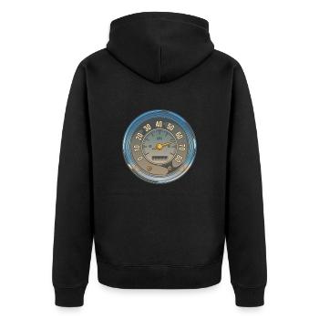 Motorcycle speedometer - Unisex Premium Organic Zip Hoodie - black - Back - Nico (187cm)