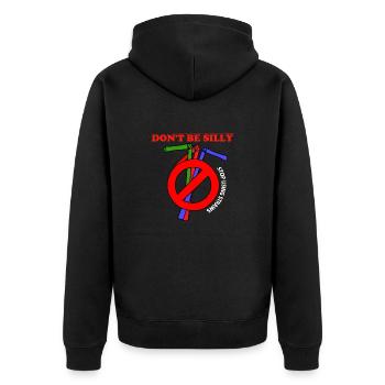 Stop using plastic straws - Unisex Premium Bio Zip Hoodie - Schwarz - Hinten - Nico (187cm)