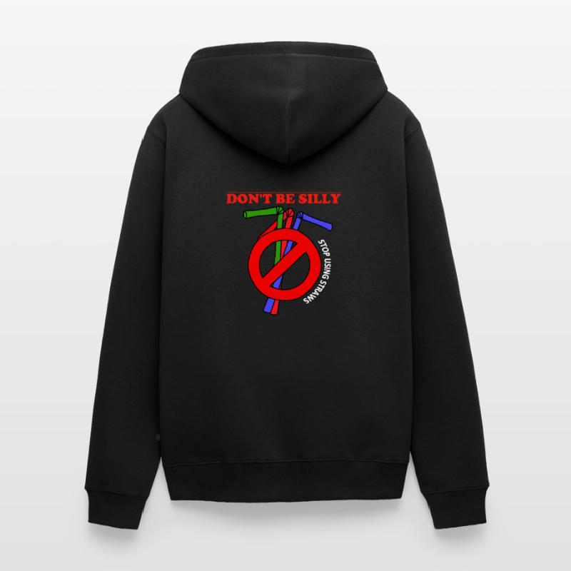 Stop using plastic straws Unisex Premium Organic Zip Hoodie