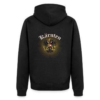 Kärnten - Unisex Premium Bio Zip Hoodie - Schwarz - Hinten - Nico (187cm)