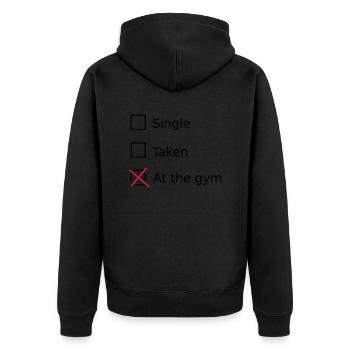 Single Taken At the gym - Veste à capuche bio Premium Unisexe - noir - Dos - Nico (187cm)