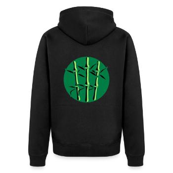 cercle rond logo 3 plantes de bambou nombreuses tige - Veste à capuche bio Premium Unisexe - noir - Dos - Nico (187cm)