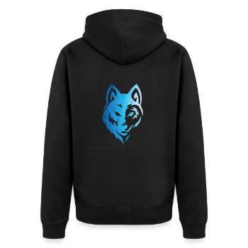 König der Tiere Wolf Silhouette Geschenk Tier - Unisex Premium Bio Zip Hoodie - Schwarz - Hinten - Nico (187cm)