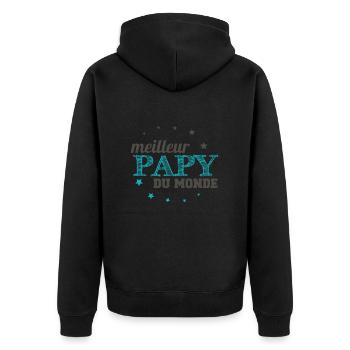meilleur papy du monde - Veste à capuche bio Premium Unisexe - noir - Dos - Nico (187cm)