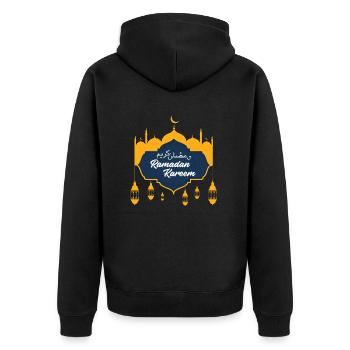 The fasting month of Ramadan - Unisex Premium Organic Zip Hoodie - black - Back - Nico (187cm)