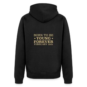 Né le 29 février - Veste à capuche bio Premium Unisexe - noir - Dos - Nico (187cm)