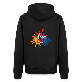 Colorful pens with splashes of color - Unisex Premium Organic Zip Hoodie - black - Back - Nico (187cm)