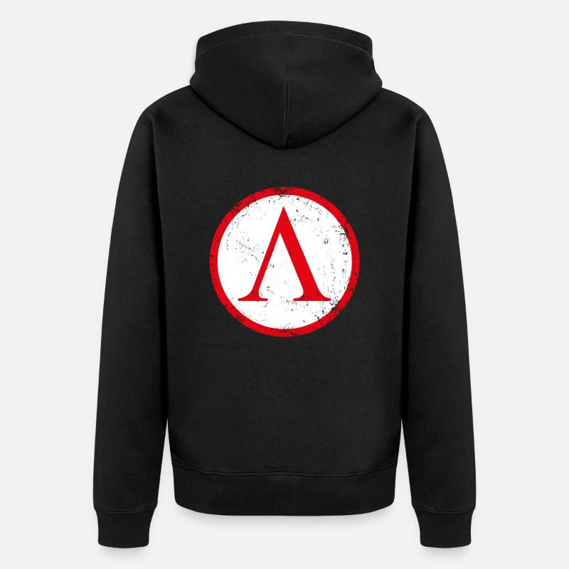 Spartan shield used - Veste à capuche bio Premium Unisexe - noir