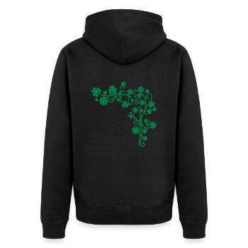 Shamrocks - Unisex Premium Organic Zip Hoodie - black - Back - Nico (187cm)