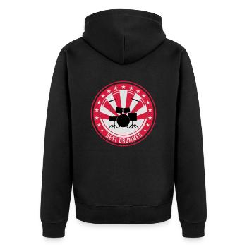 Drummer / Drums / Batterie / Schlagzeug / Batteur - Veste à capuche bio Premium Unisexe - noir - Dos - Nico (187cm)
