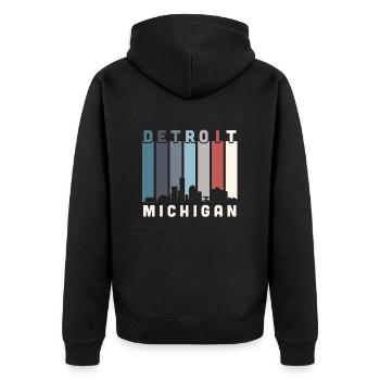 Detroit - Veste à capuche bio Premium Unisexe - noir - Dos - Nico (187cm)