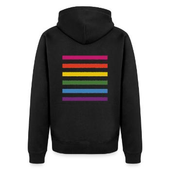 drapeau arc-en-ciel - Veste à capuche bio Premium Unisexe - noir - Dos - Nico (187cm)