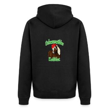 Schwarzwälder Kaltblut - Unisex Premium Bio Zip Hoodie - Schwarz - Hinten - Nico (187cm)