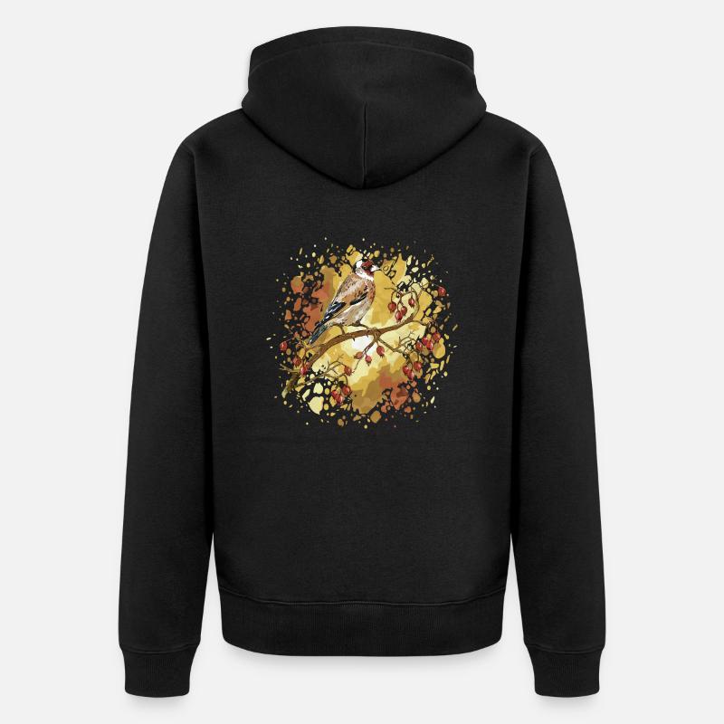Oiseau chardonneret - Veste à capuche bio Premium Unisexe - noir