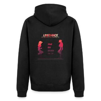Line Dance Death Valley - Unisex Premium Bio Zip Hoodie - Schwarz - Hinten - Nico (187cm)
