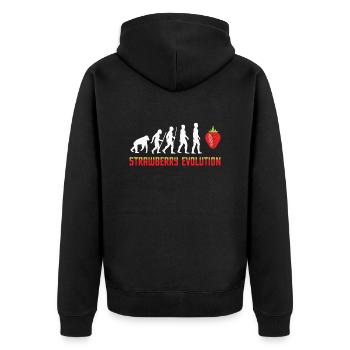 Strawberry Evolution Funny Food Darwin T-Shirt - Veste à capuche bio Premium Unisexe - noir - Dos - Nico (187cm)