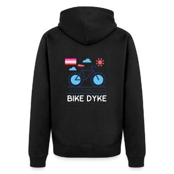lesbian - Unisex Premium Organic Zip Hoodie - black - Back - Nico (187cm)
