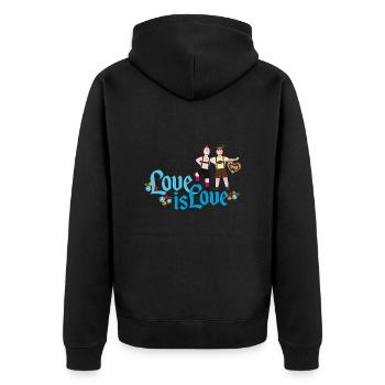Pride - Unisex Premium Bio Zip Hoodie - Schwarz - Hinten - Nico (187cm)