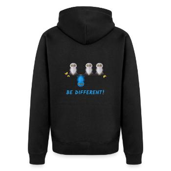 Be Different Owls Rebell Anarchy Unique - Veste à capuche bio Premium Unisexe - noir - Dos - Nico (187cm)