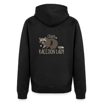 Dame de raton laveur fou Nouveau avec des ratons laveurs mignons - Veste à capuche bio Premium Unisexe - noir - Dos - Nico (187cm)