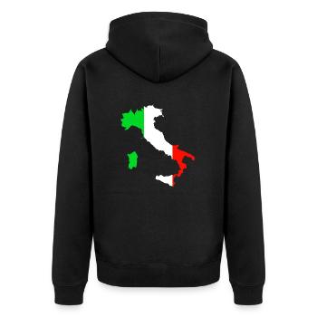 Flag of Italy and Map of Italy - Unisex Premium Organic Zip Hoodie - black - Back - Nico (187cm)