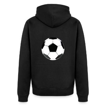shiny detail football soccer ball - Unisex Premium Organic Zip Hoodie - black - Back - Nico (187cm)