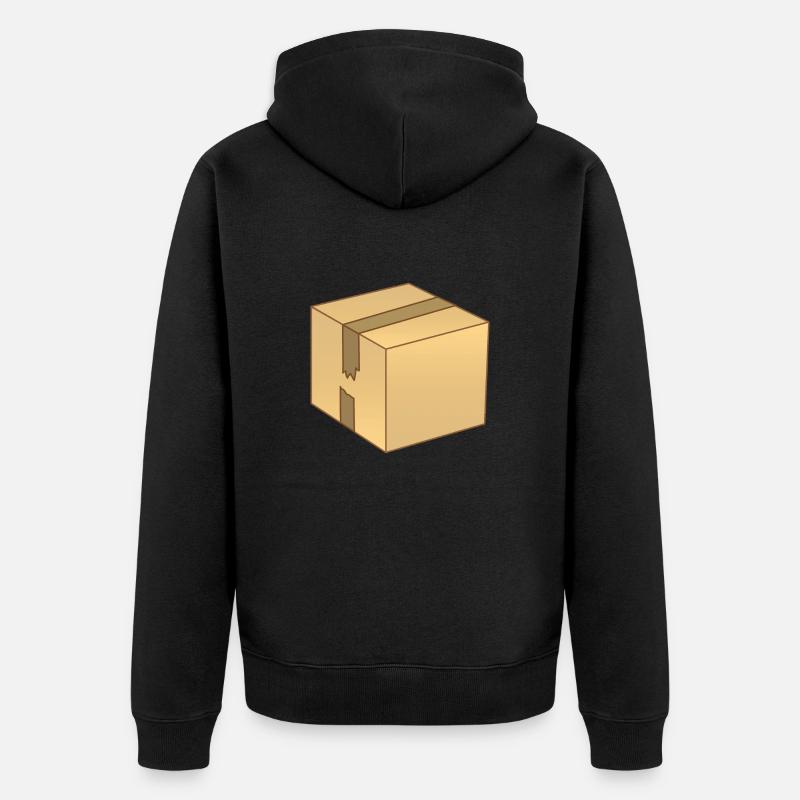 Boîte en carton brun simple - Veste à capuche bio Premium Unisexe - noir
