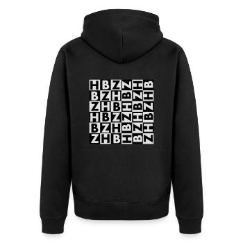 BRETAGNE - BREIZH - BZH DESIGN - Veste à capuche bio Premium Unisexe - noir - Dos - Nico (187cm)