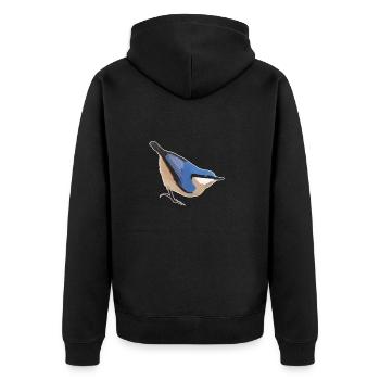 conception d'oiseau de sittelle jz.birds - Veste à capuche bio Premium Unisexe - noir - Dos - Nico (187cm)