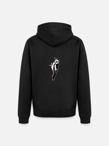 jz.birds woodpecker bird design - Unisex Premium Organic Zip Hoodie - black