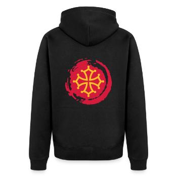 croix occitane 02 - Veste à capuche bio Premium Unisexe - noir - Dos - Nico (187cm)