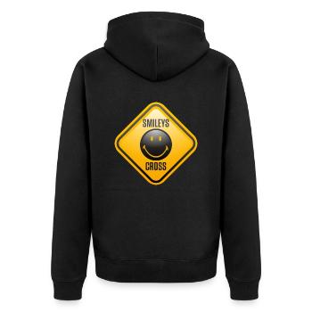 Smiley Shield Cross - Veste à capuche bio Premium Unisexe - noir - Dos - Nico (187cm)