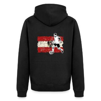Soccer - Fußball - Austria Flag - Veste à capuche bio Premium Unisexe - noir - Dos - Nico (187cm)