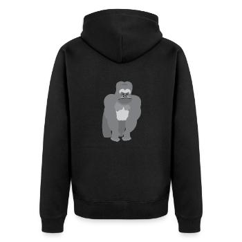 Great ape ridgeback Gorilla - Unisex Premium Organic Zip Hoodie - black - Back - Nico (187cm)