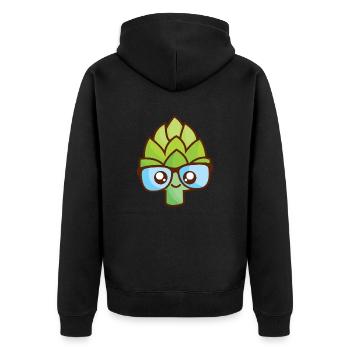 Légumes verts de type chou-fleur romanesco - Veste à capuche bio Premium Unisexe - noir - Dos - Nico (187cm)