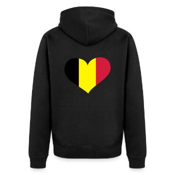 Belgien Herz; Heart Belgium - Veste à capuche bio Premium Unisexe - noir - Dos - Nico (187cm)