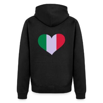 Italien Herz; Heart Italia - Veste à capuche bio Premium Unisexe - noir - Dos - Nico (187cm)