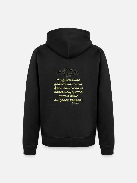 Fussballer Weisheit 10 - Unisex Premium Bio Zip Hoodie - Schwarz