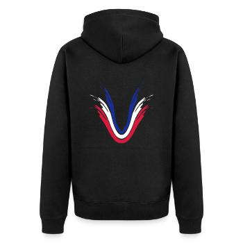 origine fan coups de pinceau france drapeau couleur - Veste à capuche bio Premium Unisexe - noir - Dos - Nico (187cm)
