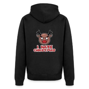 Je déteste Noël Grantiger Rudolph Funny gift - Veste à capuche bio Premium Unisexe - noir - Dos - Nico (187cm)