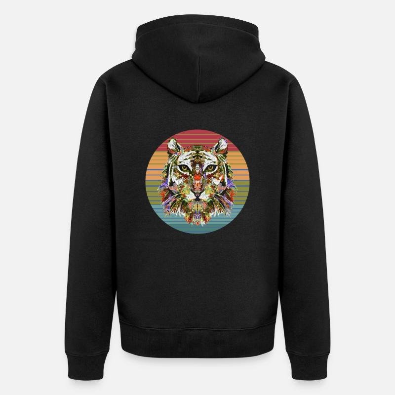 tigre - Veste à capuche bio Premium Unisexe - noir