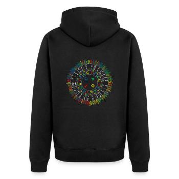 Sanger Codon Circle (dark background) - Unisex Premium Organic Zip Hoodie - black - Back - Nico (187cm)