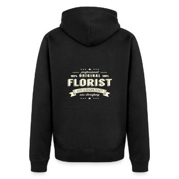 Florist aus Leidenschaft - Unisex Premium Bio Zip Hoodie - Schwarz - Hinten - Nico (187cm)