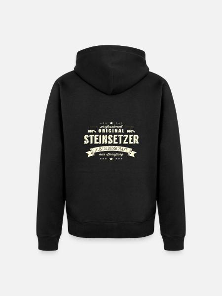 Steinsetzer aus Leidenschaft - Unisex Premium Bio Zip Hoodie - Schwarz