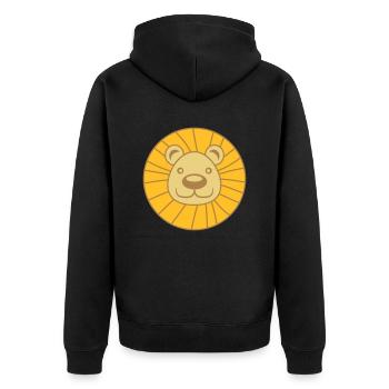 loewe kopf gesicht maehne katze grosskatze tiger m - Unisex Premium Bio Zip Hoodie - Schwarz - Hinten - Nico (187cm)