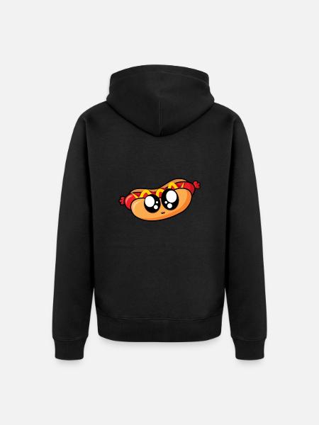 Delicious hot dog - Unisex Premium Organic Zip Hoodie - black