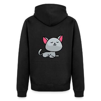 Chat imaginaire britannique à poil court - Veste à capuche bio Premium Unisexe - noir - Dos - Nico (187cm)