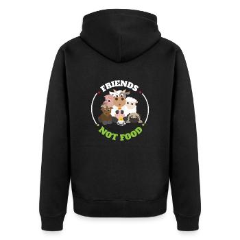 Amis Pas de nourriture Vegan Drôle Idée Cadeau - Veste à capuche bio Premium Unisexe - noir - Dos - Nico (187cm)